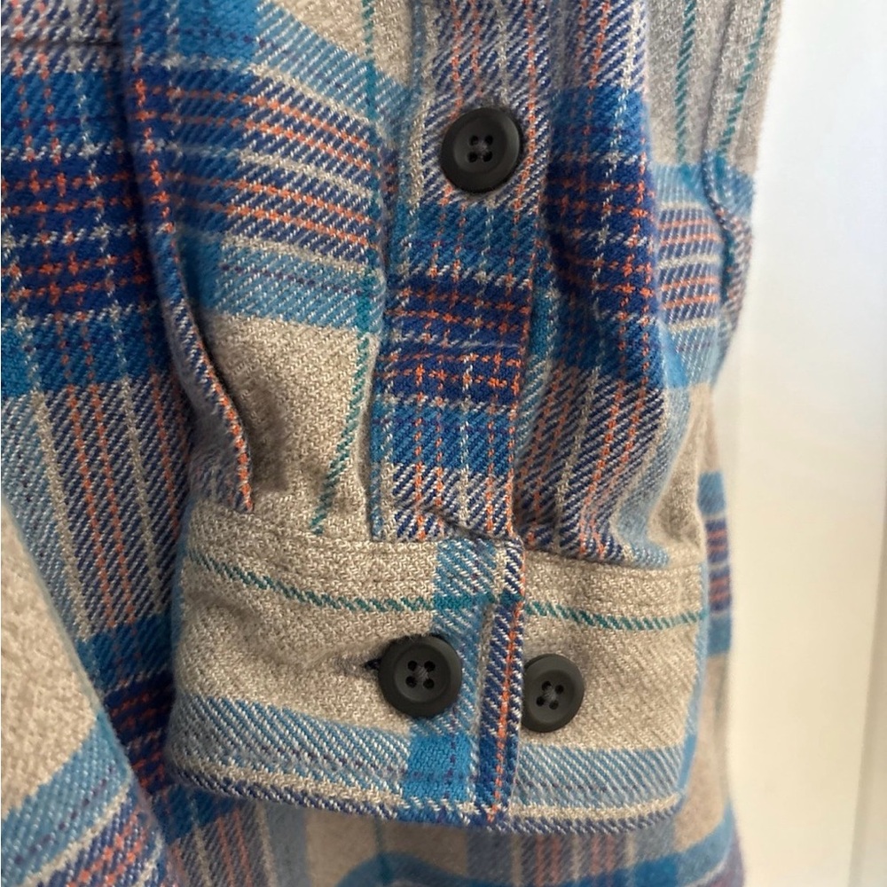 Patagonia M Fjord Flannel Shirt Plaid Andes Blue - Picture 7 of 10